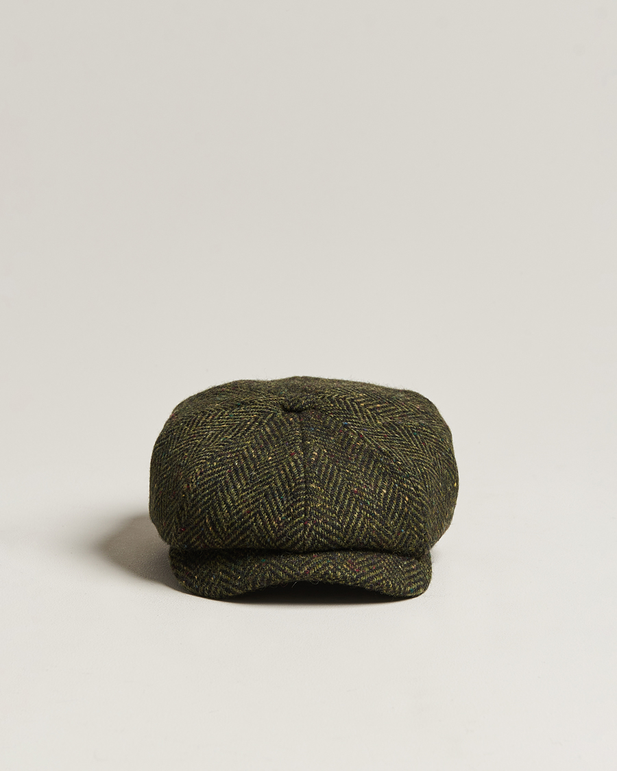 Men | Hats & Caps | Wigéns | Newsboy Retro Donegal Wool Dark Green