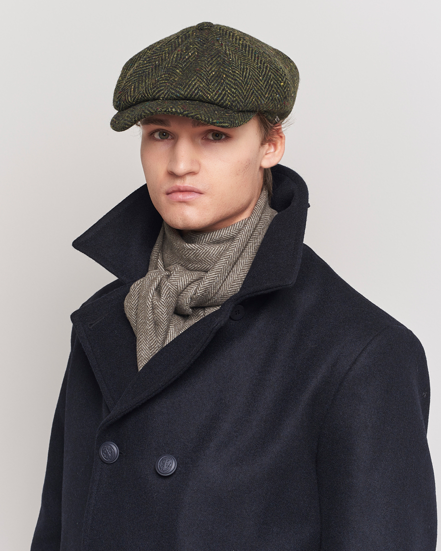 Men | Hats & Caps | Wigéns | Newsboy Retro Donegal Wool Dark Green