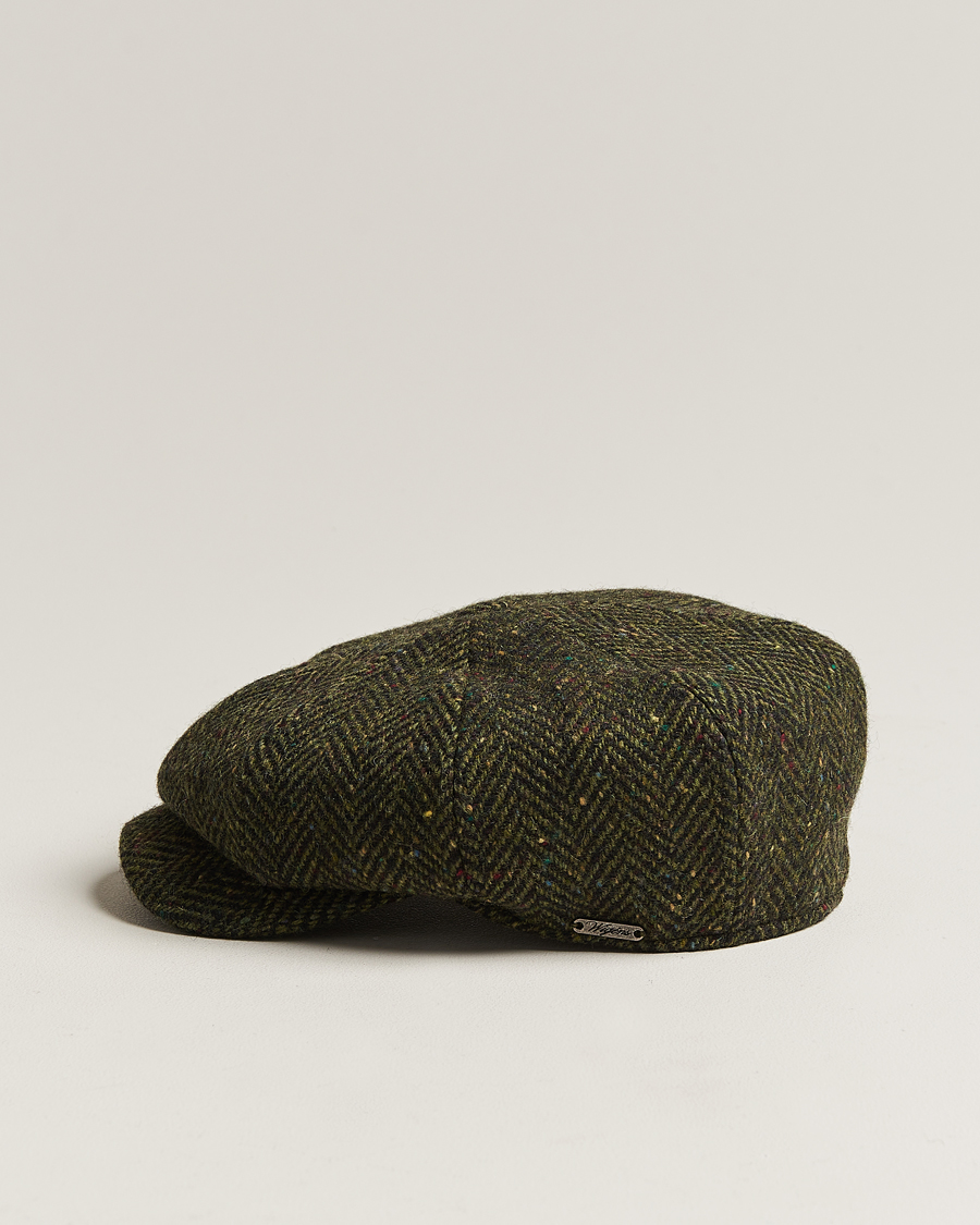 Men | Hats & Caps | Wigéns | Newsboy Retro Donegal Wool Dark Green