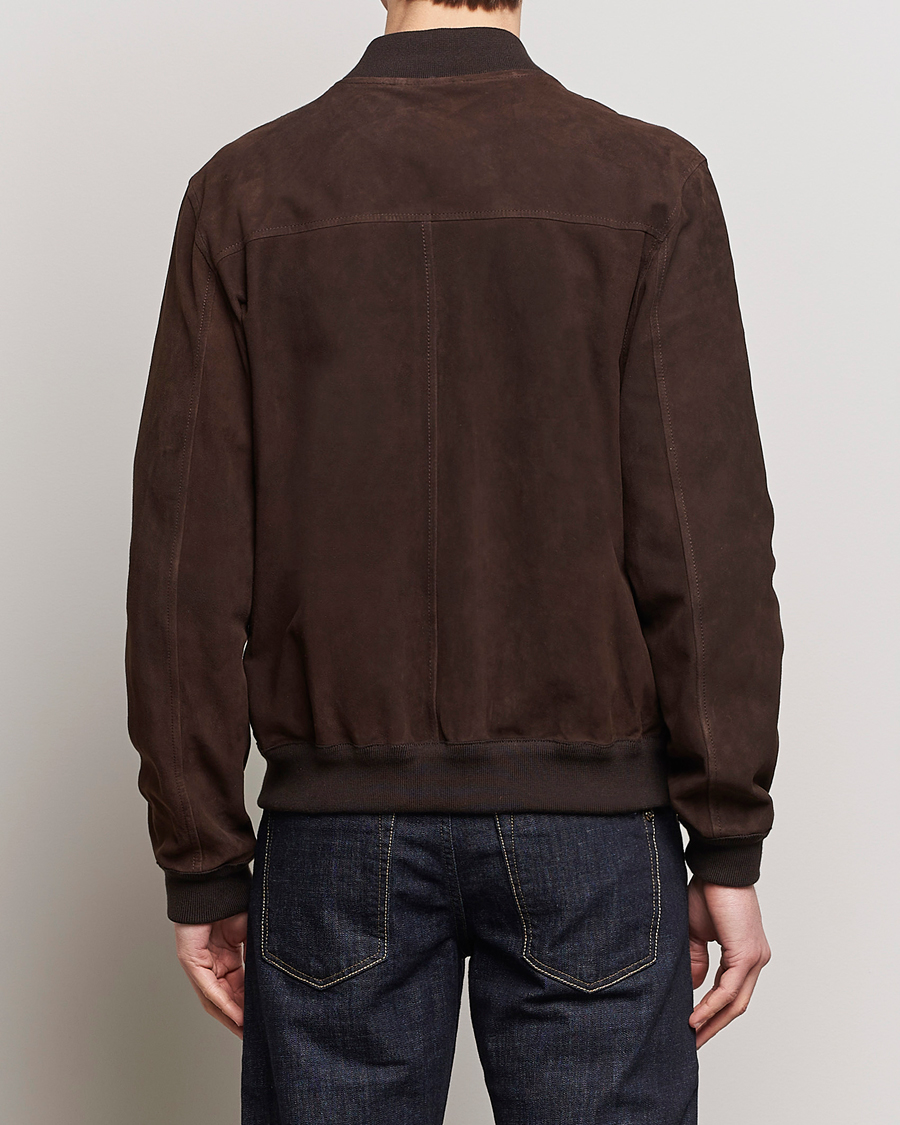 Men | Coats & Jackets | Valstar | Zip Suede Jacket Dark Brown