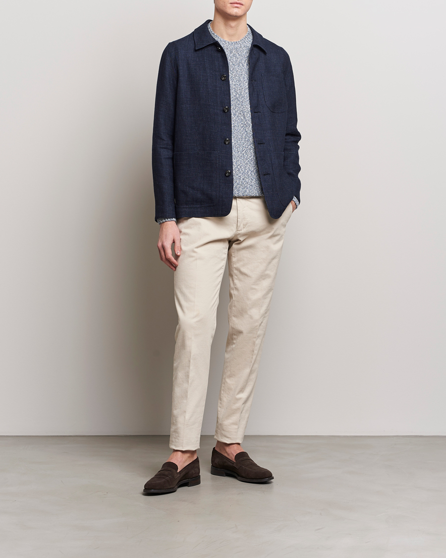 Men | Coats & Jackets | Altea | Wool/Linen Chore Jacket Navy