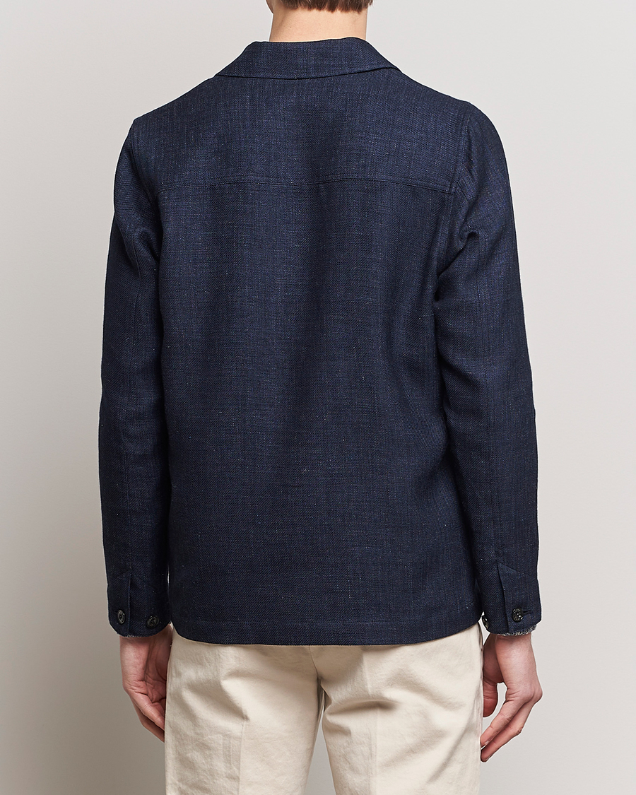 Men | Coats & Jackets | Altea | Wool/Linen Chore Jacket Navy