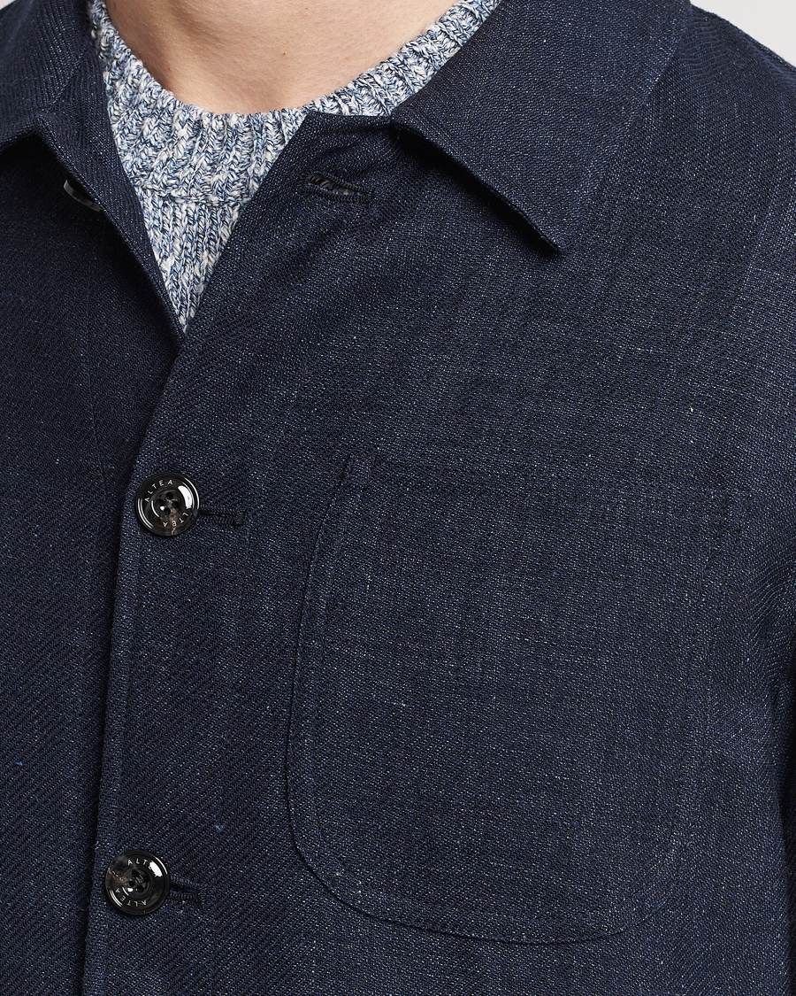 Men | Coats & Jackets | Altea | Wool/Linen Chore Jacket Navy