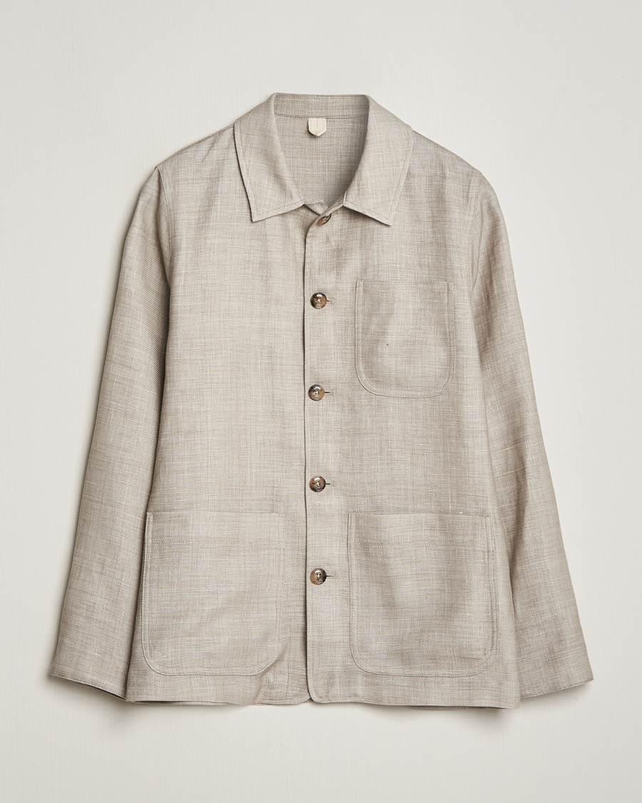 Men | Coats & Jackets | Altea | Wool/Linen Chore Jacket Light Beige