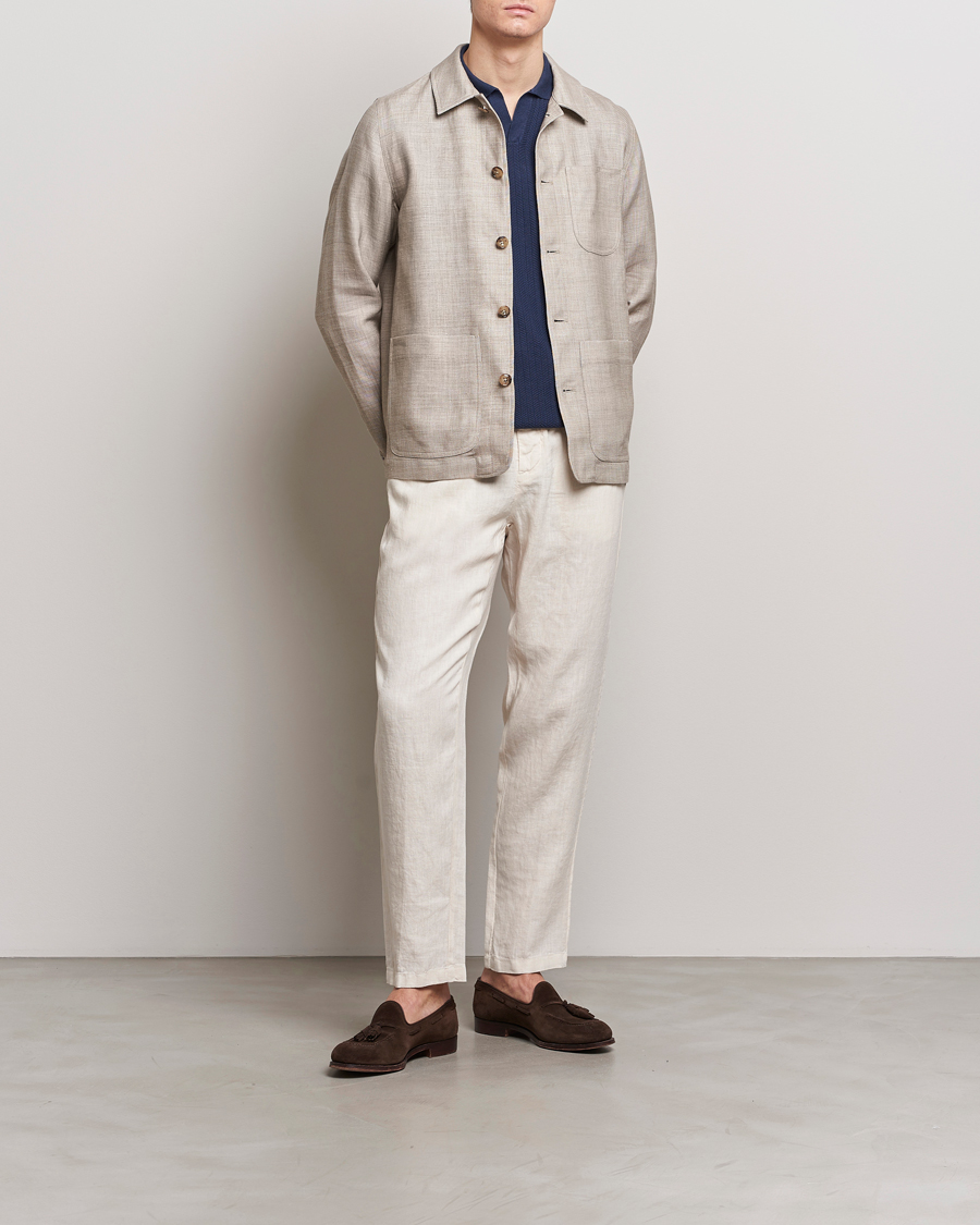 Men | Coats & Jackets | Altea | Wool/Linen Chore Jacket Light Beige