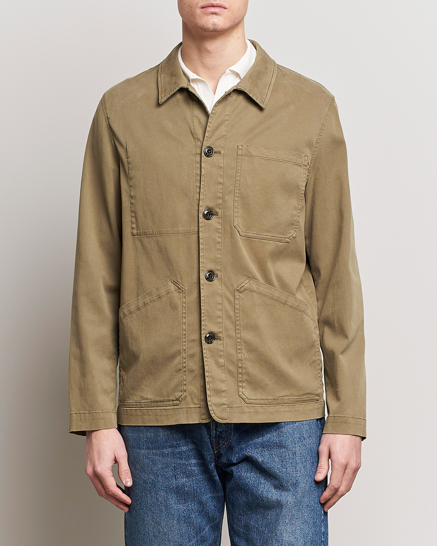 Men | Coats & Jackets | Altea | Soft Cotton Shirt Jacket Olive