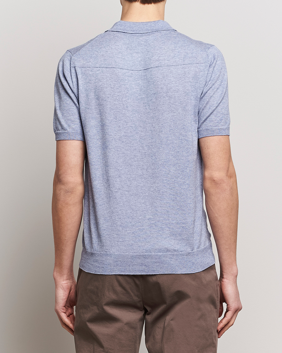 Men | Polo Shirts | Altea | Cotton/Cashmere Polo Shirt Light Blue