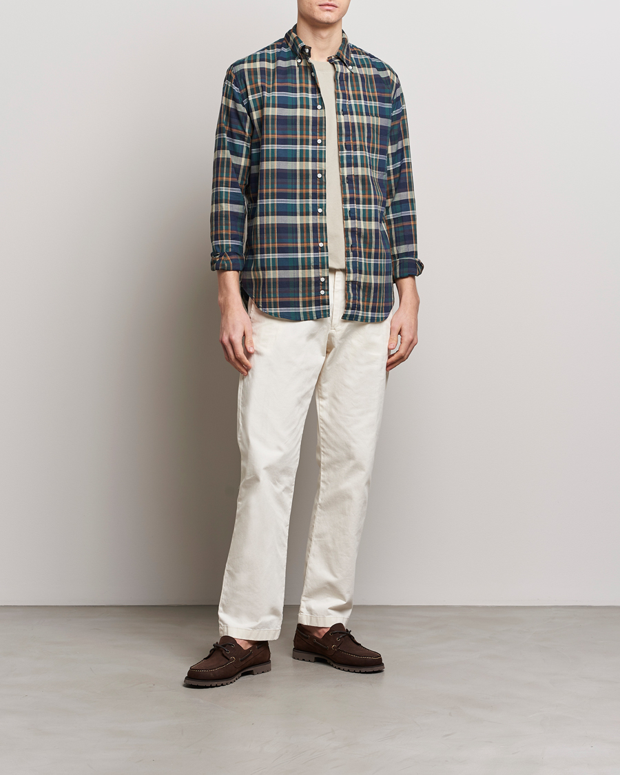 Men | Shirts | Gitman Vintage | Button Down Madras Shirt Green Check