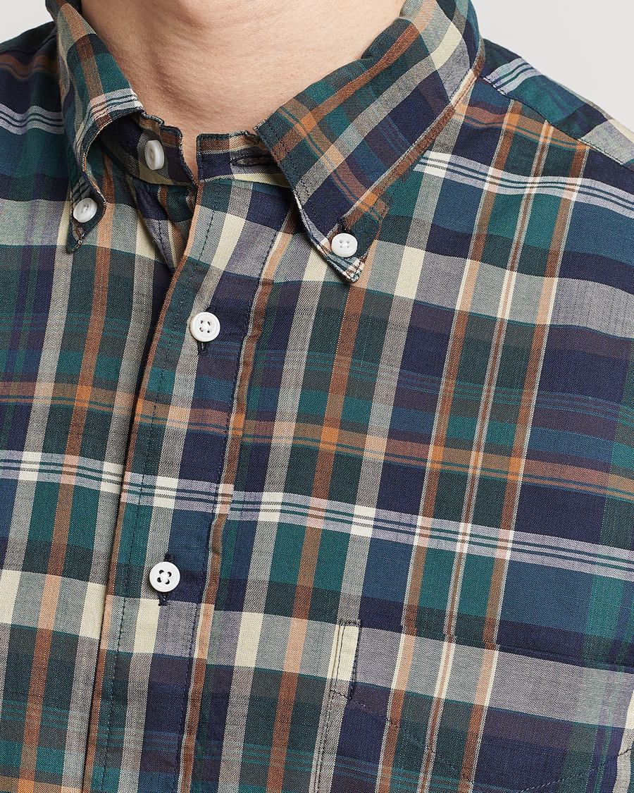 Men | Shirts | Gitman Vintage | Button Down Madras Shirt Green Check