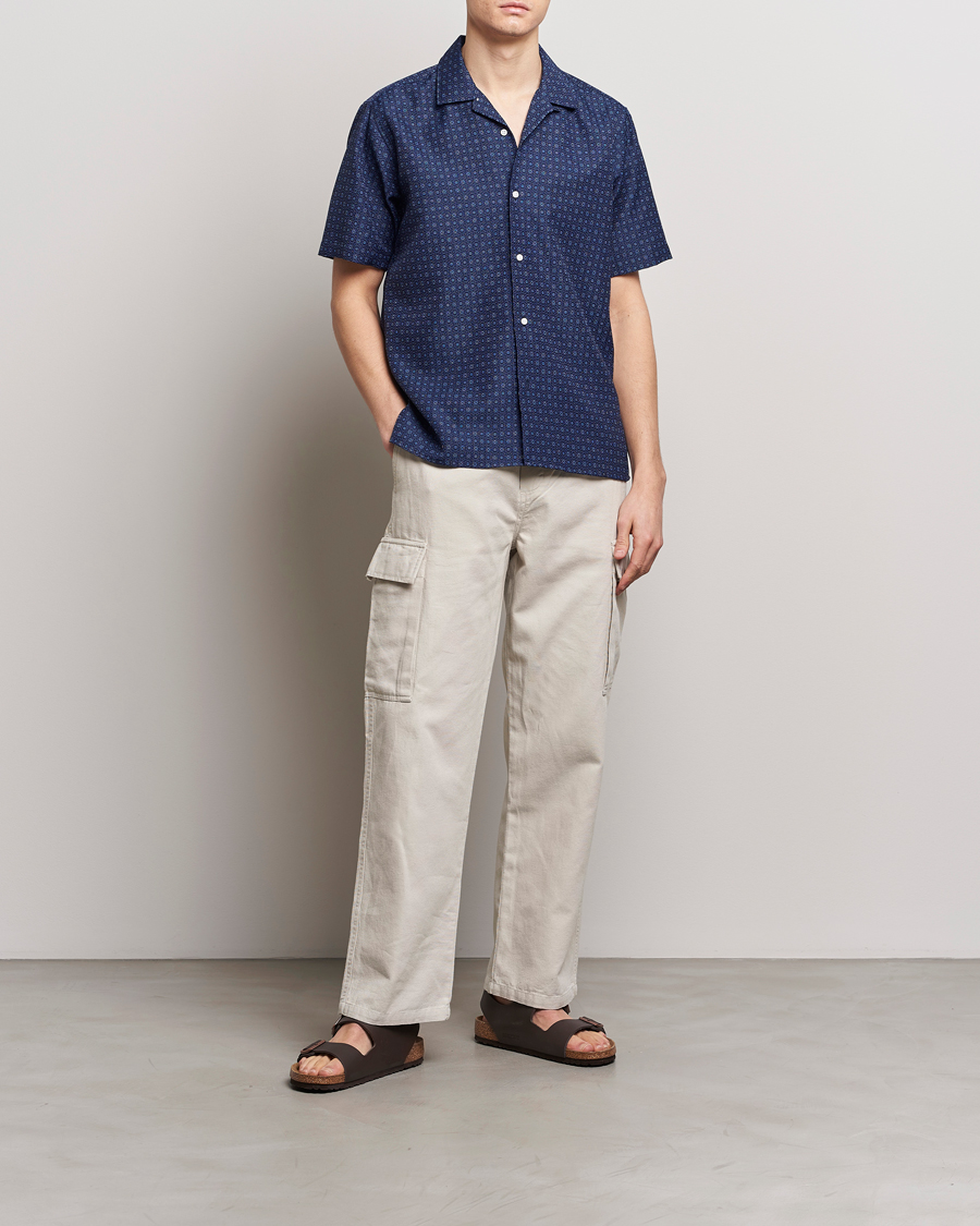 Men | Shirts | Gitman Vintage | Japanese Dobby Camp Shirt Navy