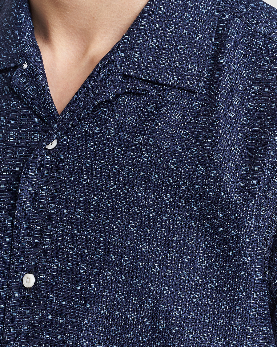 Men | Shirts | Gitman Vintage | Japanese Dobby Camp Shirt Navy