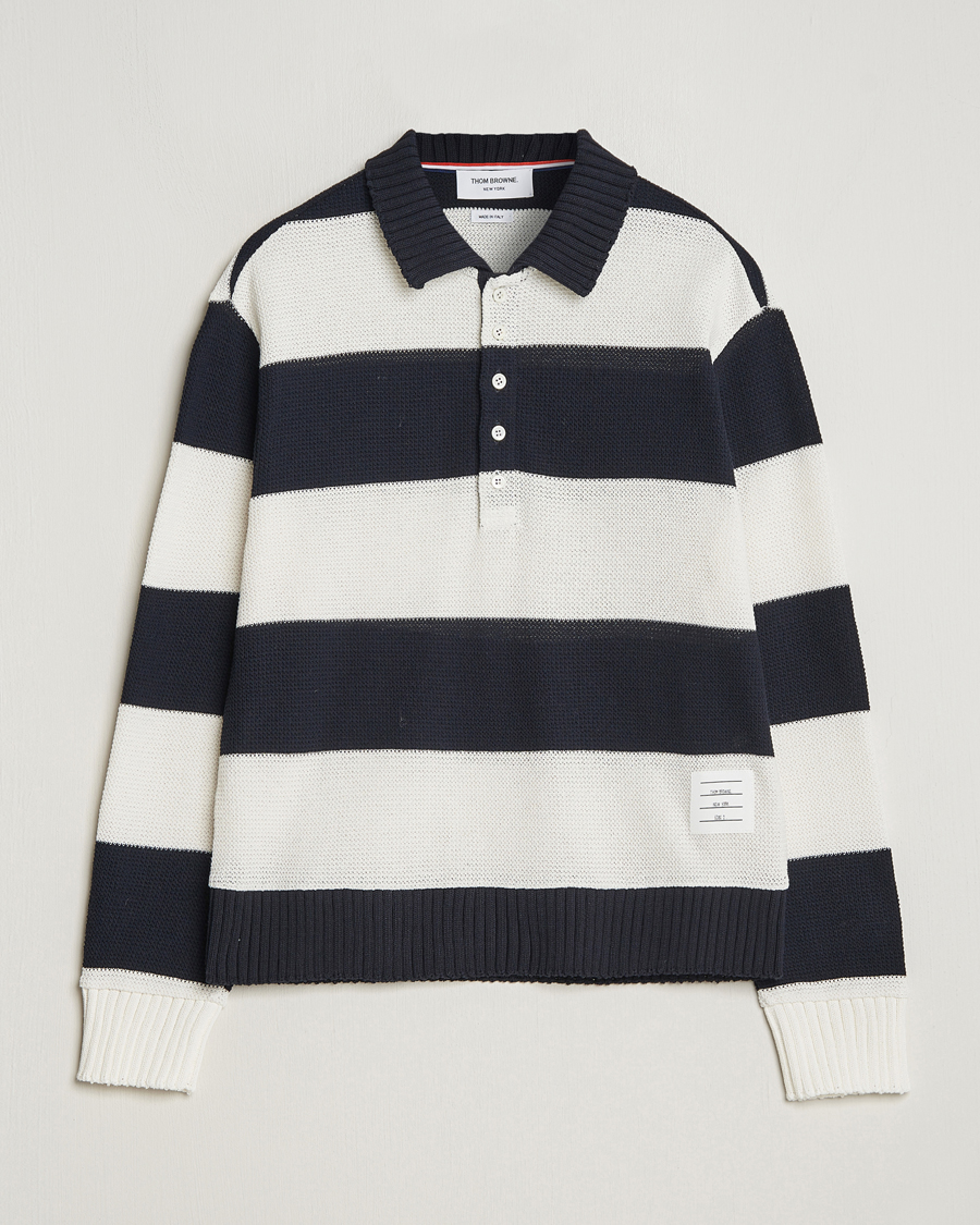 Men | Sweaters & Knitwear | Thom Browne | Long Sleeve Rugby White/Navy
