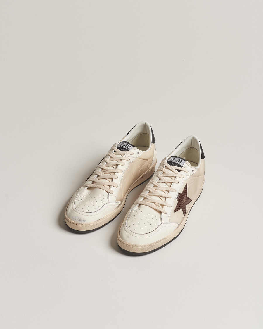 Men | Golden Goose Deluxe Brand Ball Star Sneakers Beige/Burgundy | Golden Goose | Deluxe Brand Ball Star Sneakers Beige/Burgundy