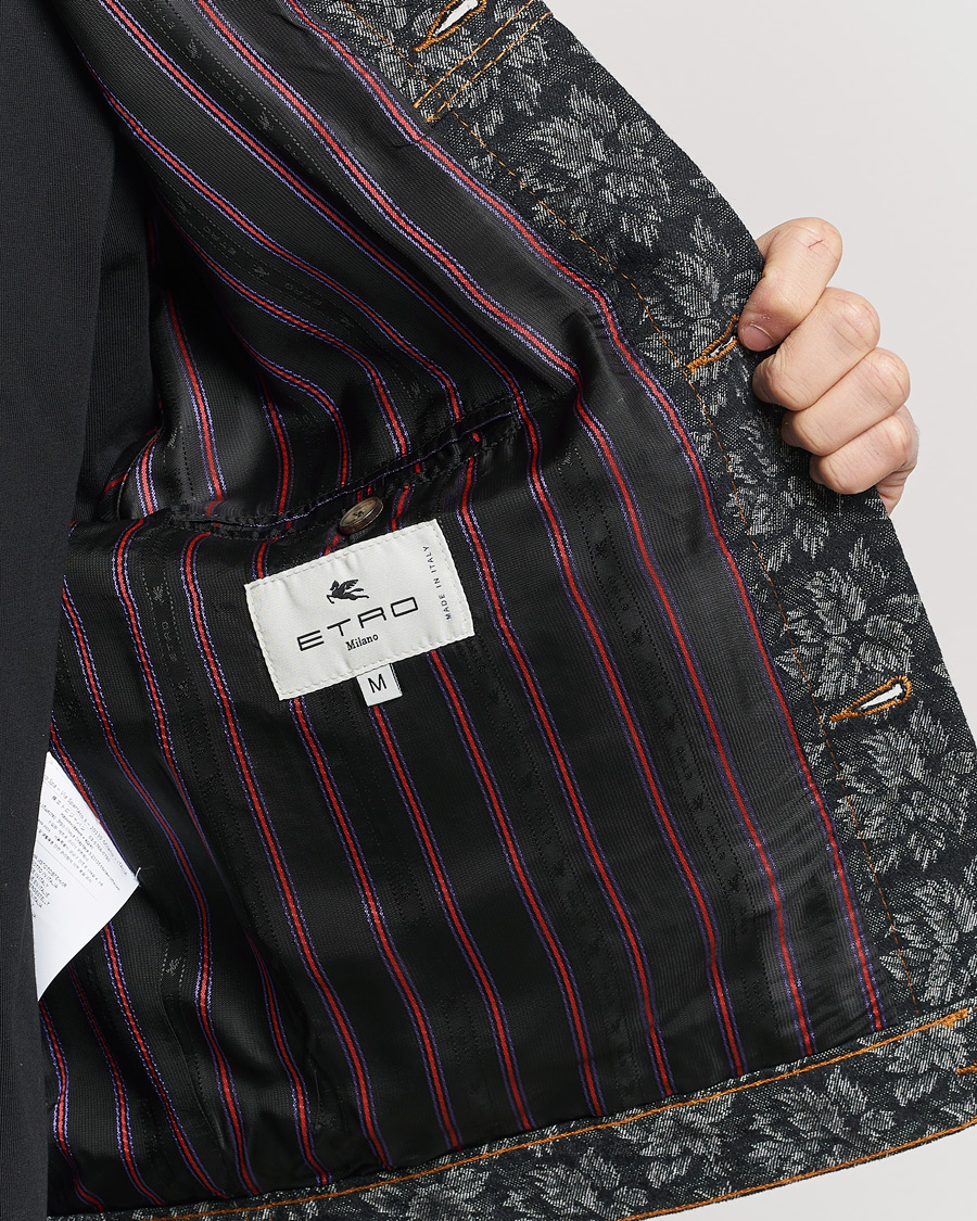 Men | Coats & Jackets | Etro | Jacquard Denim Jacket Dark Blue