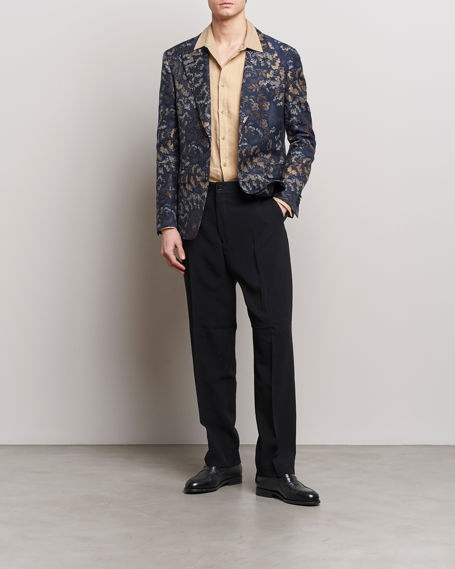 Men | Blazers | Etro | Floral Jacquard Evening Jacket Navy