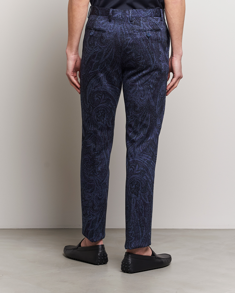 Men | Trousers | Etro | Tonal Paisley Trousers Navy