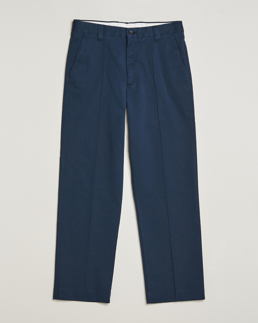 Men | Trousers | NN07 | Tauber Pleated Trousers Navy Blue