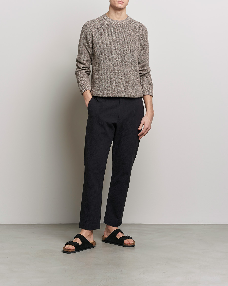 Men | Trousers | NN07 | Billie Seersucker Drawstring Trousers Black