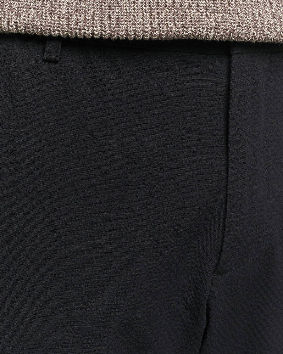 Men | Trousers | NN07 | Billie Seersucker Drawstring Trousers Black