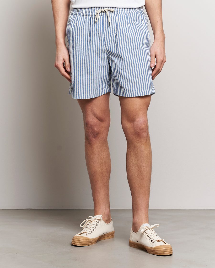 Men | Shorts | NN07 | Gregor Striped Drawstring Shorts Blue/White