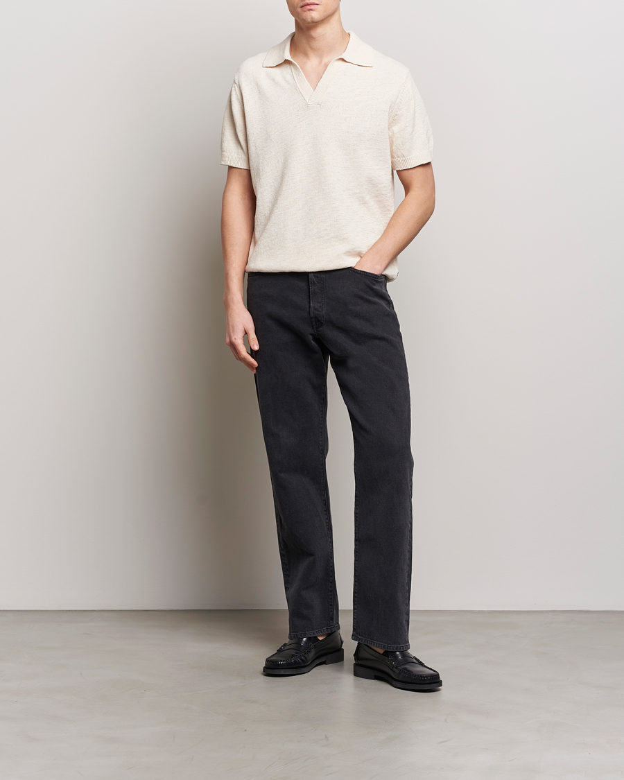 Men | Polo Shirts | NN07 | Ryan Open Collar Knitted Polo Off White