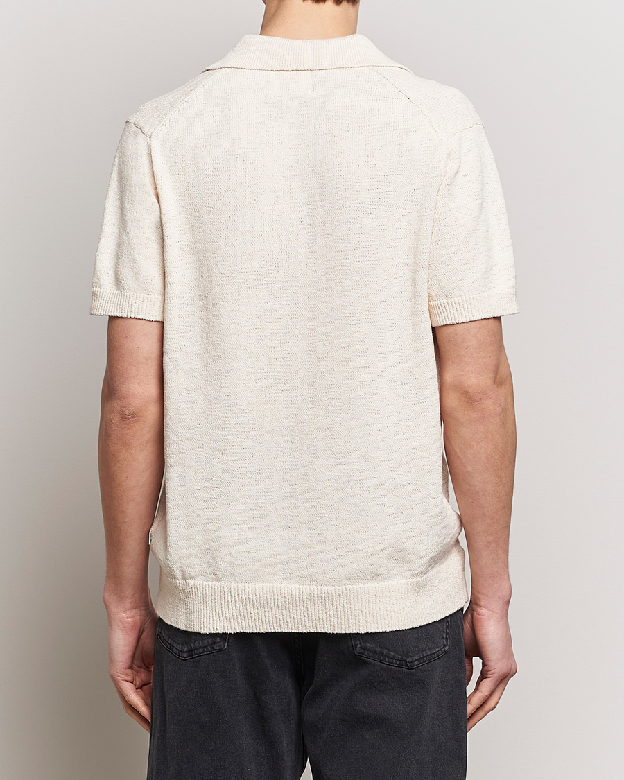 Men | Polo Shirts | NN07 | Ryan Open Collar Knitted Polo Off White