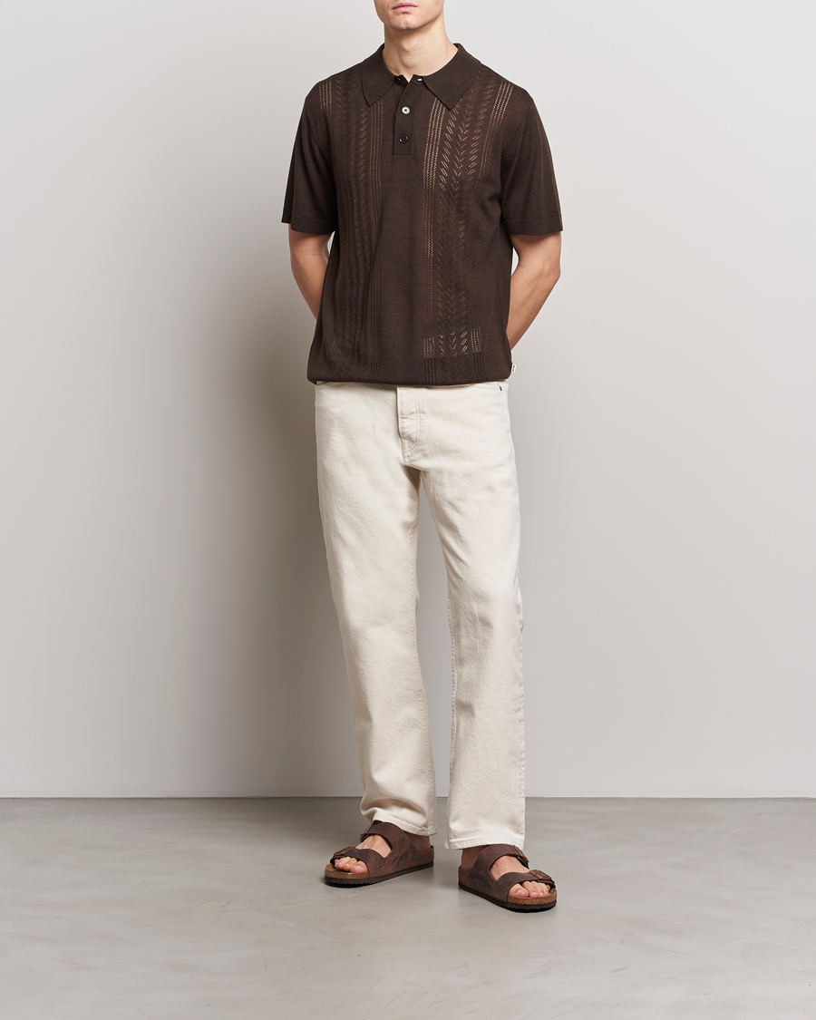 Men | Polo Shirts | NN07 | Thor Knitted Polo Slate Brown