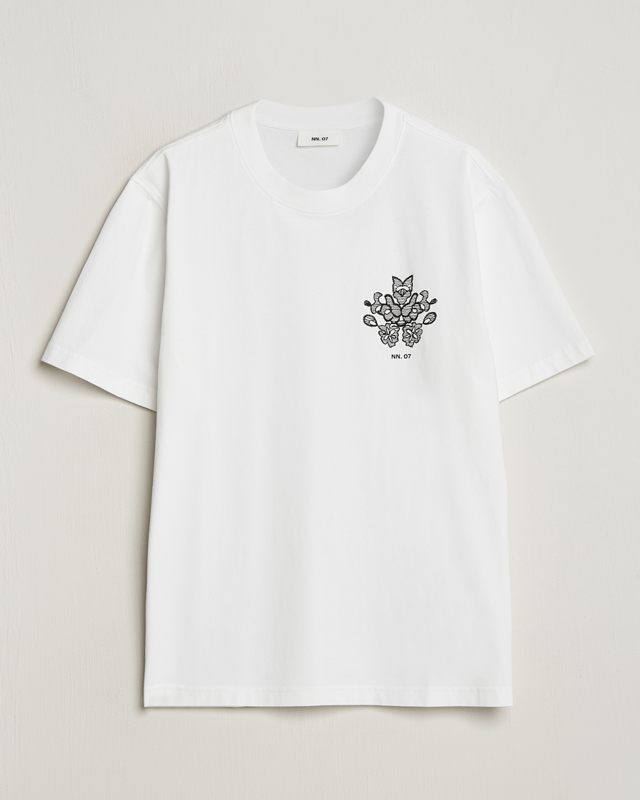 Men | T-Shirts | NN07 | Adam Printed Crew Neck T-Shirt White