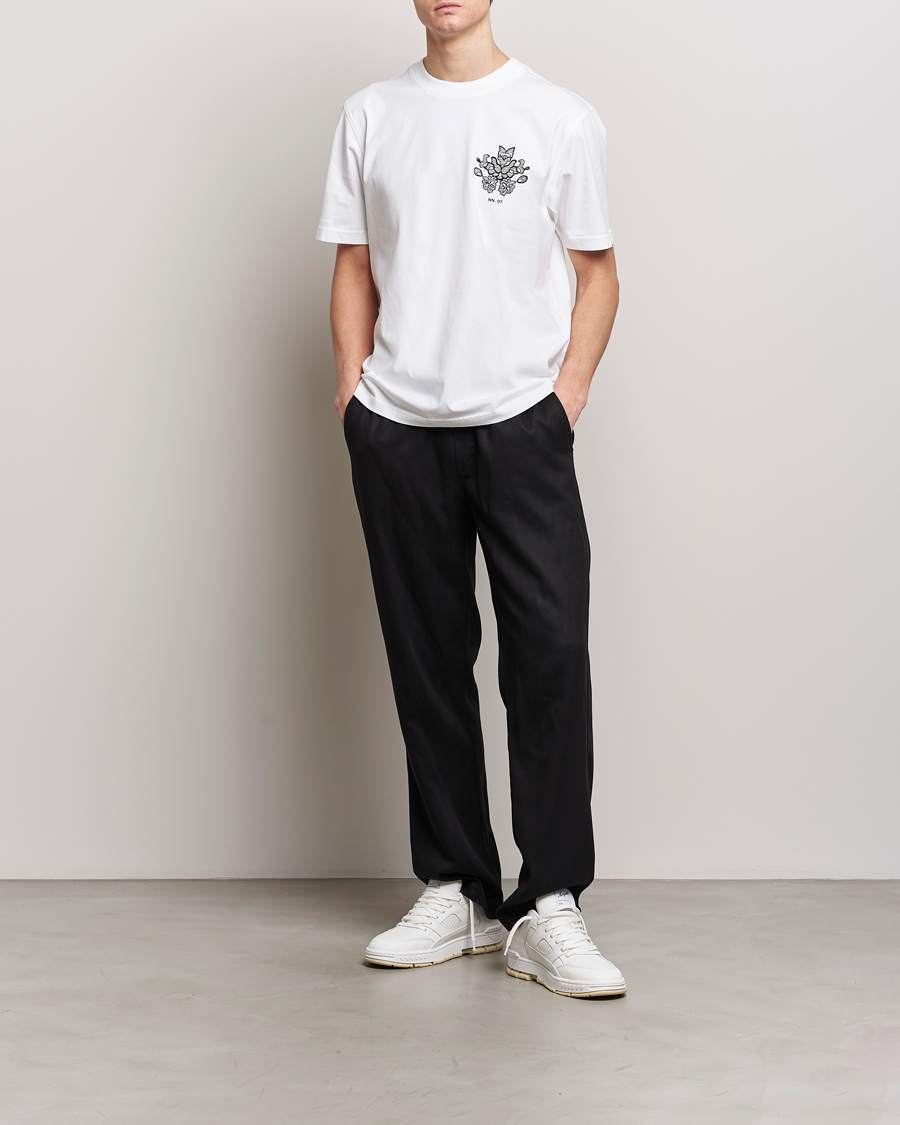 Men | T-Shirts | NN07 | Adam Printed Crew Neck T-Shirt White