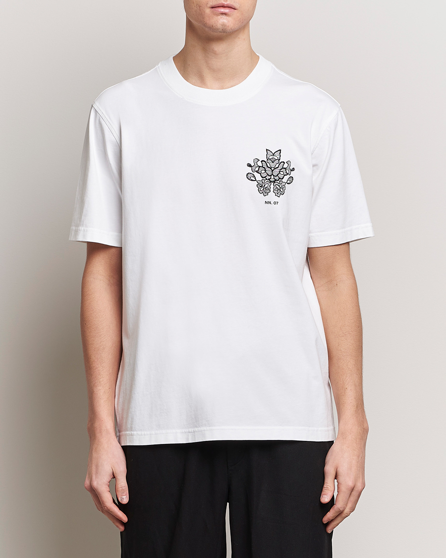 Men | T-Shirts | NN07 | Adam Printed Crew Neck T-Shirt White