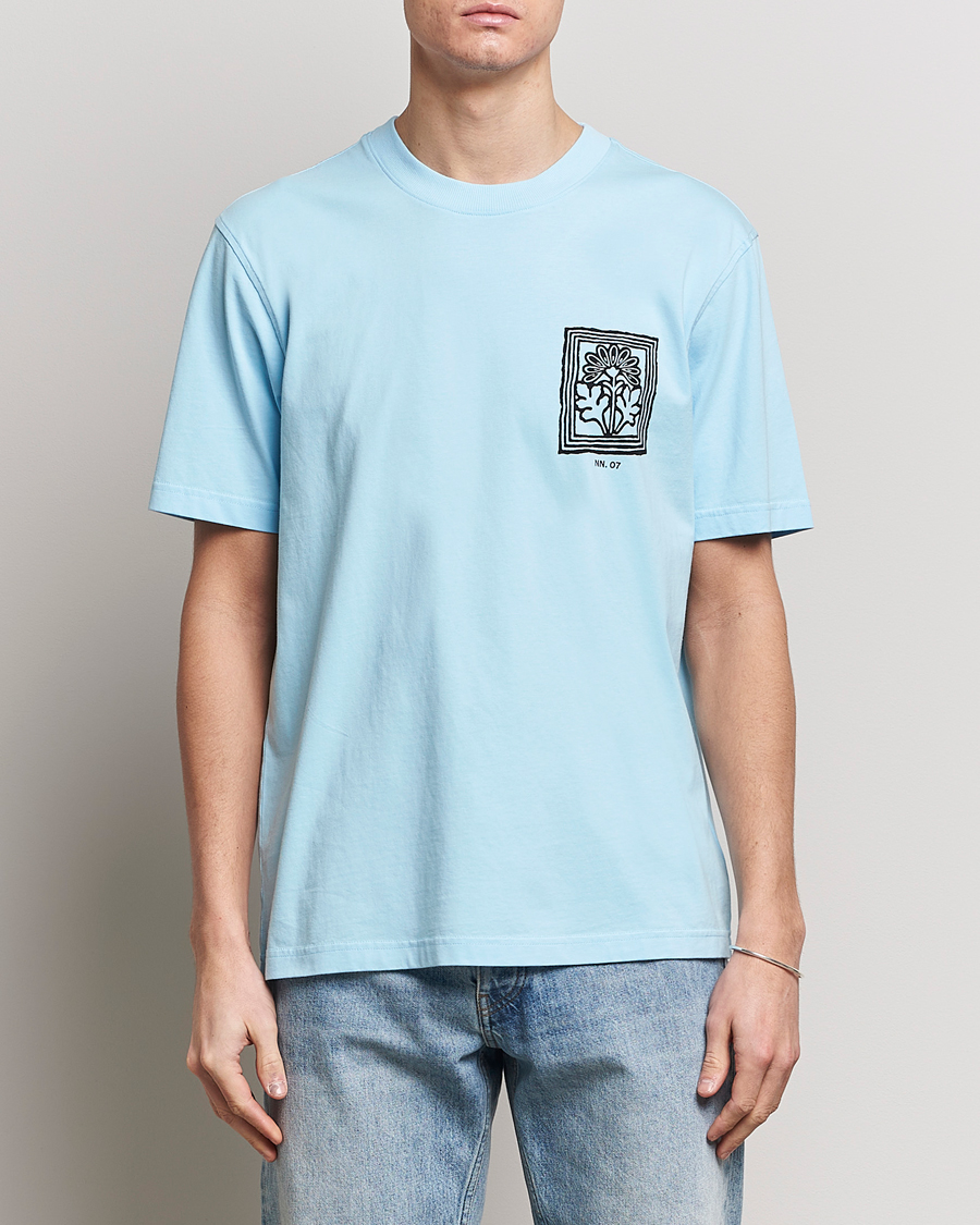 Men | T-Shirts | NN07 | Adam Printed Crew Neck T-Shirt Polar Wind