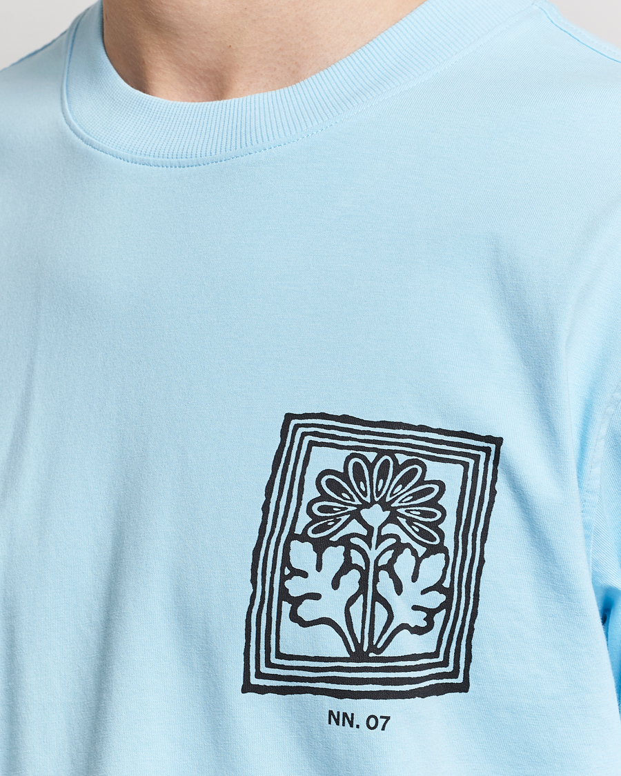Men | T-Shirts | NN07 | Adam Printed Crew Neck T-Shirt Polar Wind
