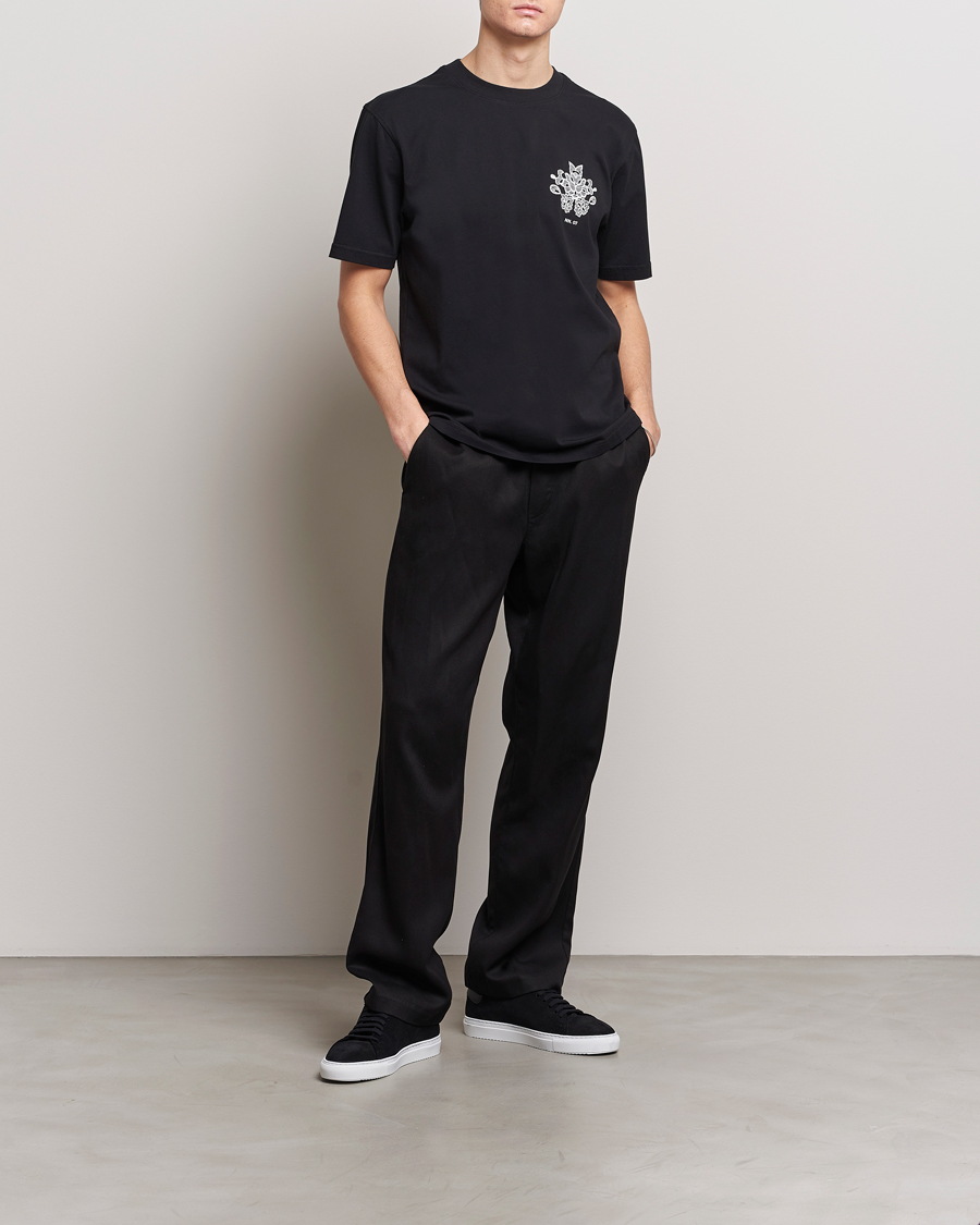 Men | T-Shirts | NN07 | Adam Printed Crew Neck T-Shirt Black