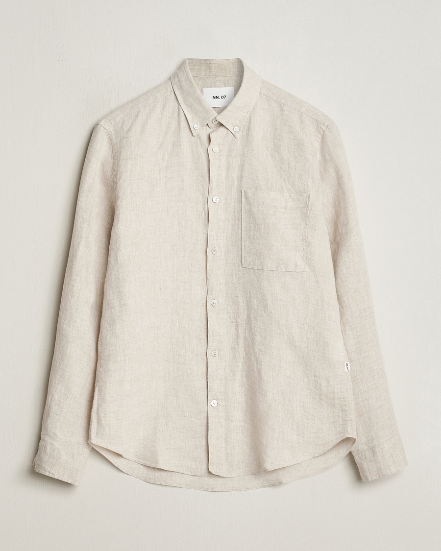 Men | Shirts | NN07 | Arne Linen Shirt Oat
