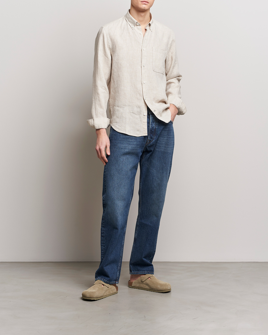 Men | Shirts | NN07 | Arne Linen Shirt Oat