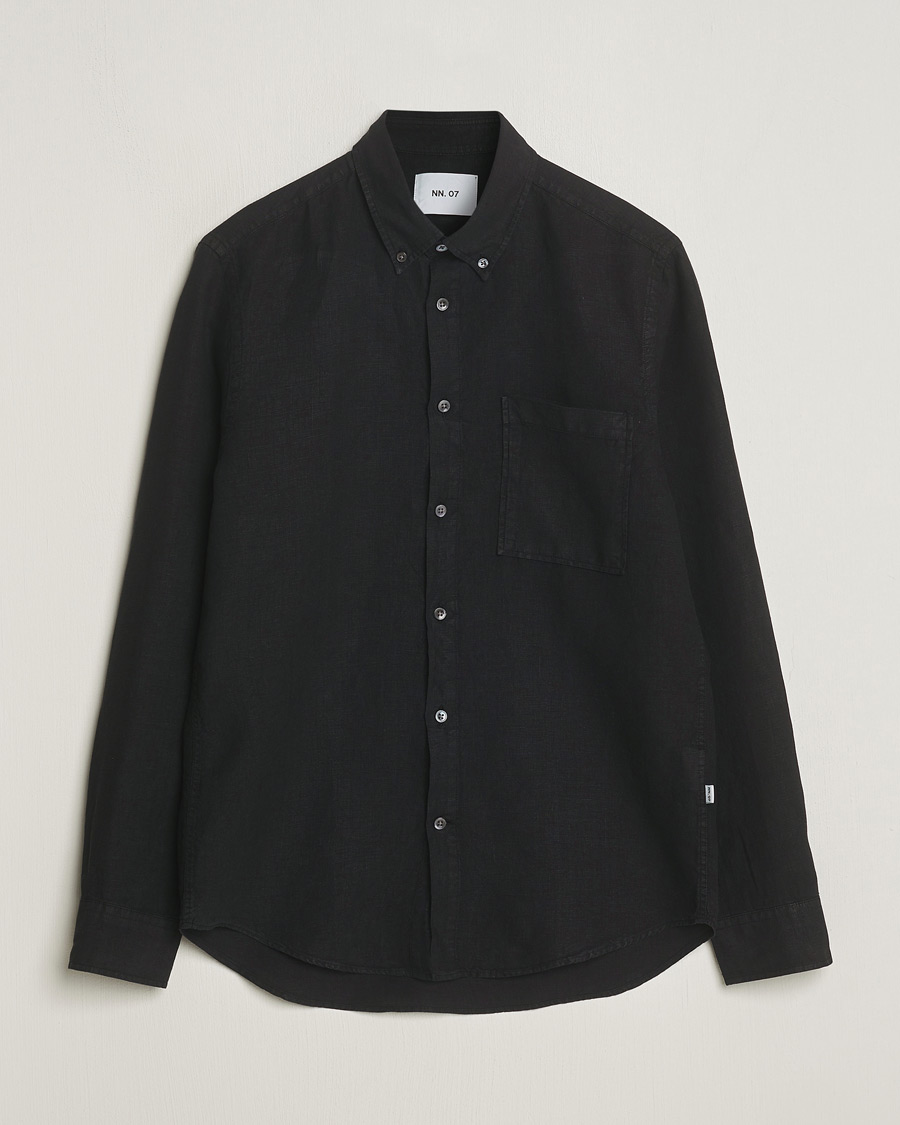 Men | Shirts | NN07 | Arne Linen Shirt Black