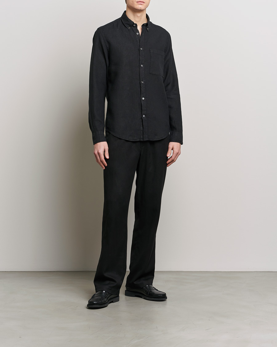 Men | Shirts | NN07 | Arne Linen Shirt Black