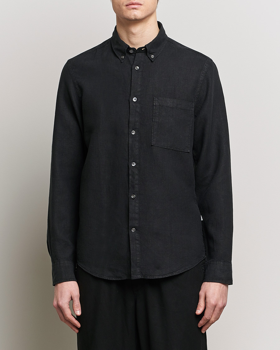 Men | Shirts | NN07 | Arne Linen Shirt Black