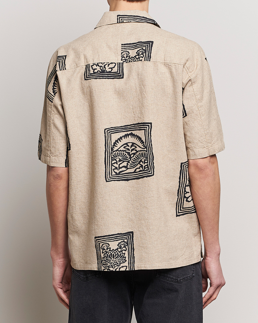 Men | Shirts | NN07 | Ole Printed Short Sleeve Shirt Oatmeal