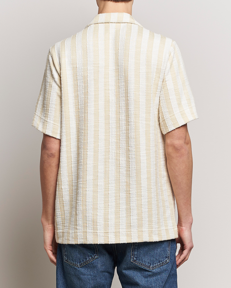 Men | Shirts | NN07 | Julio Striped Short Sleeve Shirt Khaki/White