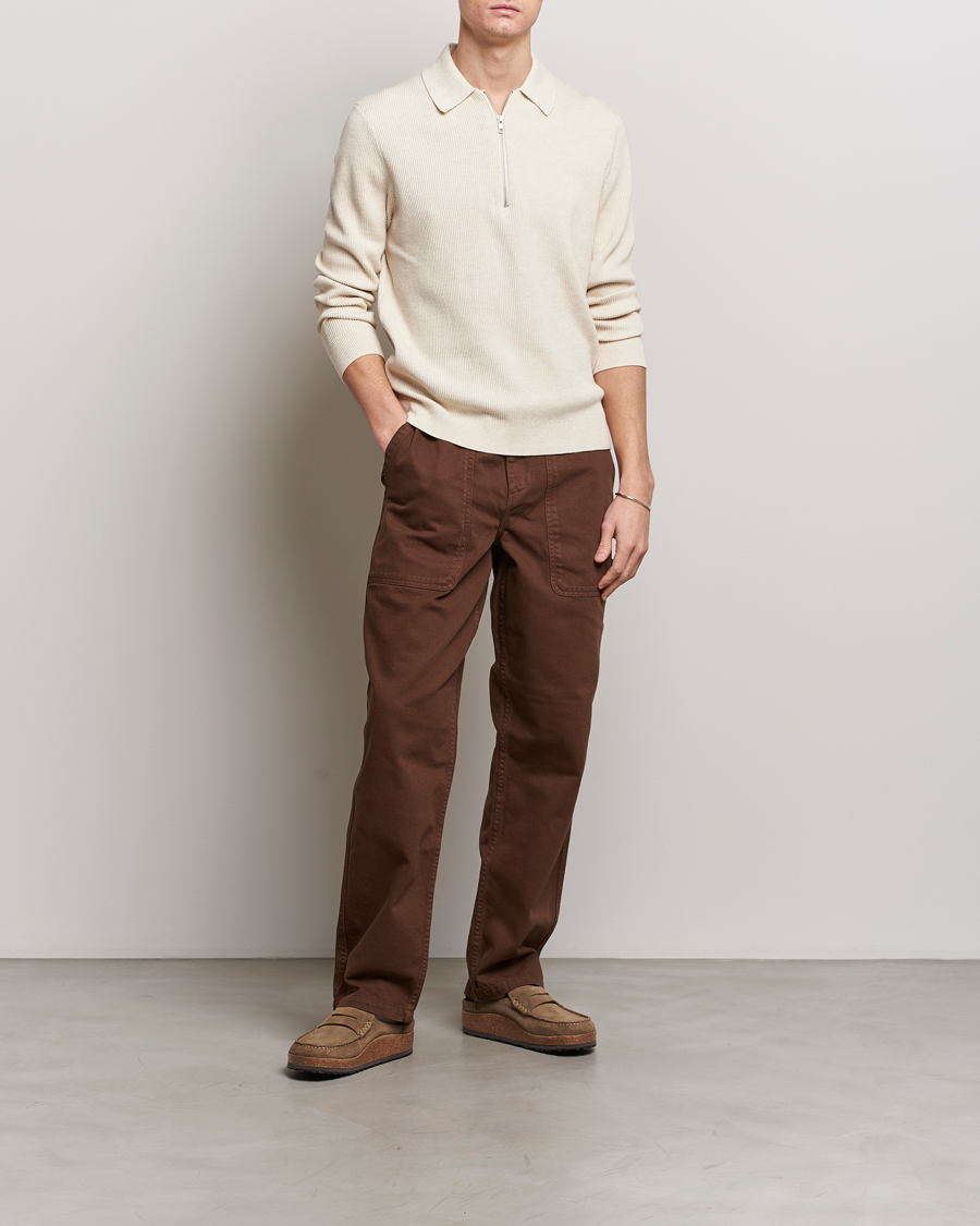 Men | Sweaters & Knitwear | NN07 | Hansie Knitted Half Zip Ecru