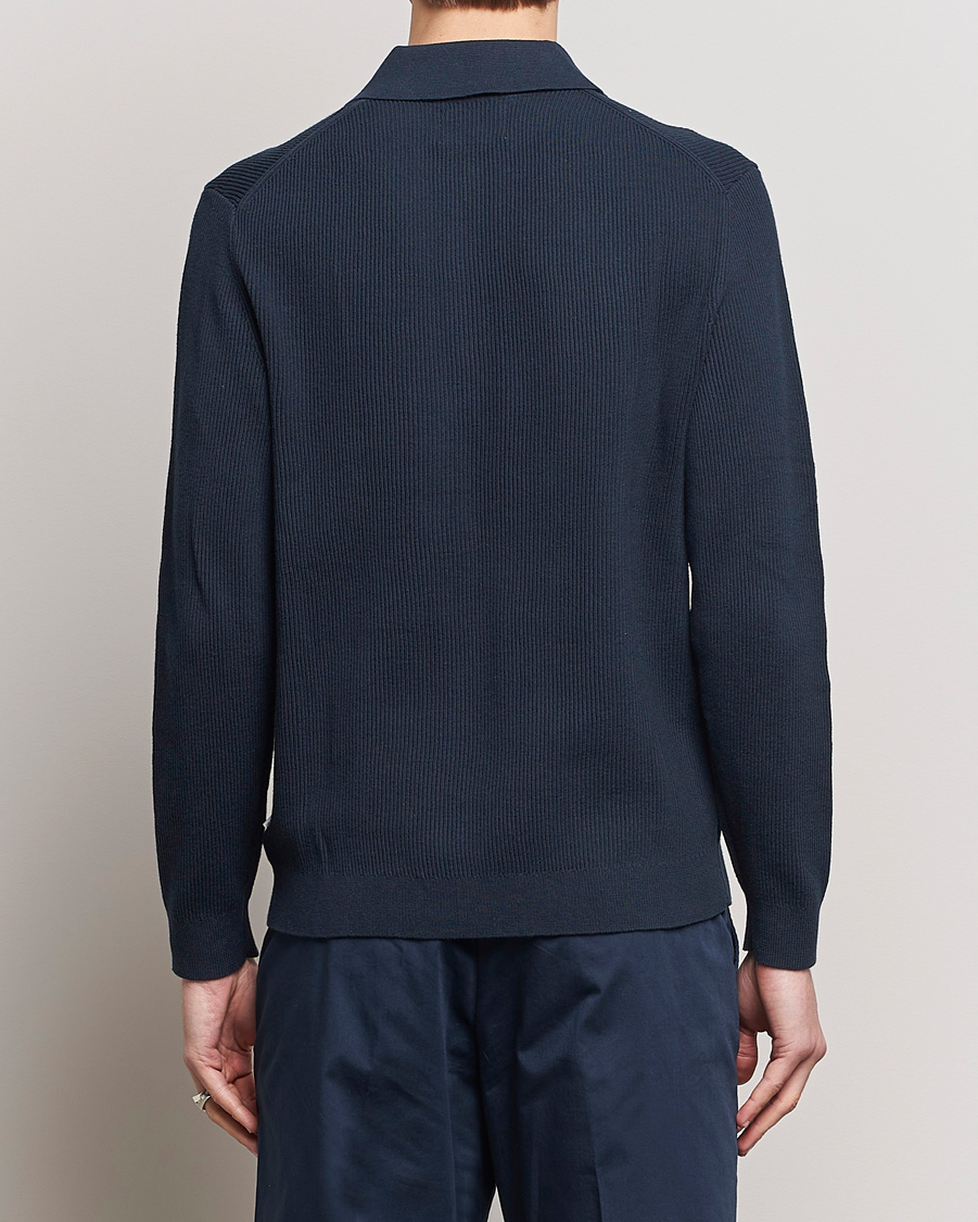 Men | Sweaters & Knitwear | NN07 | Hansie Knitted Half Zip Navy Blue
