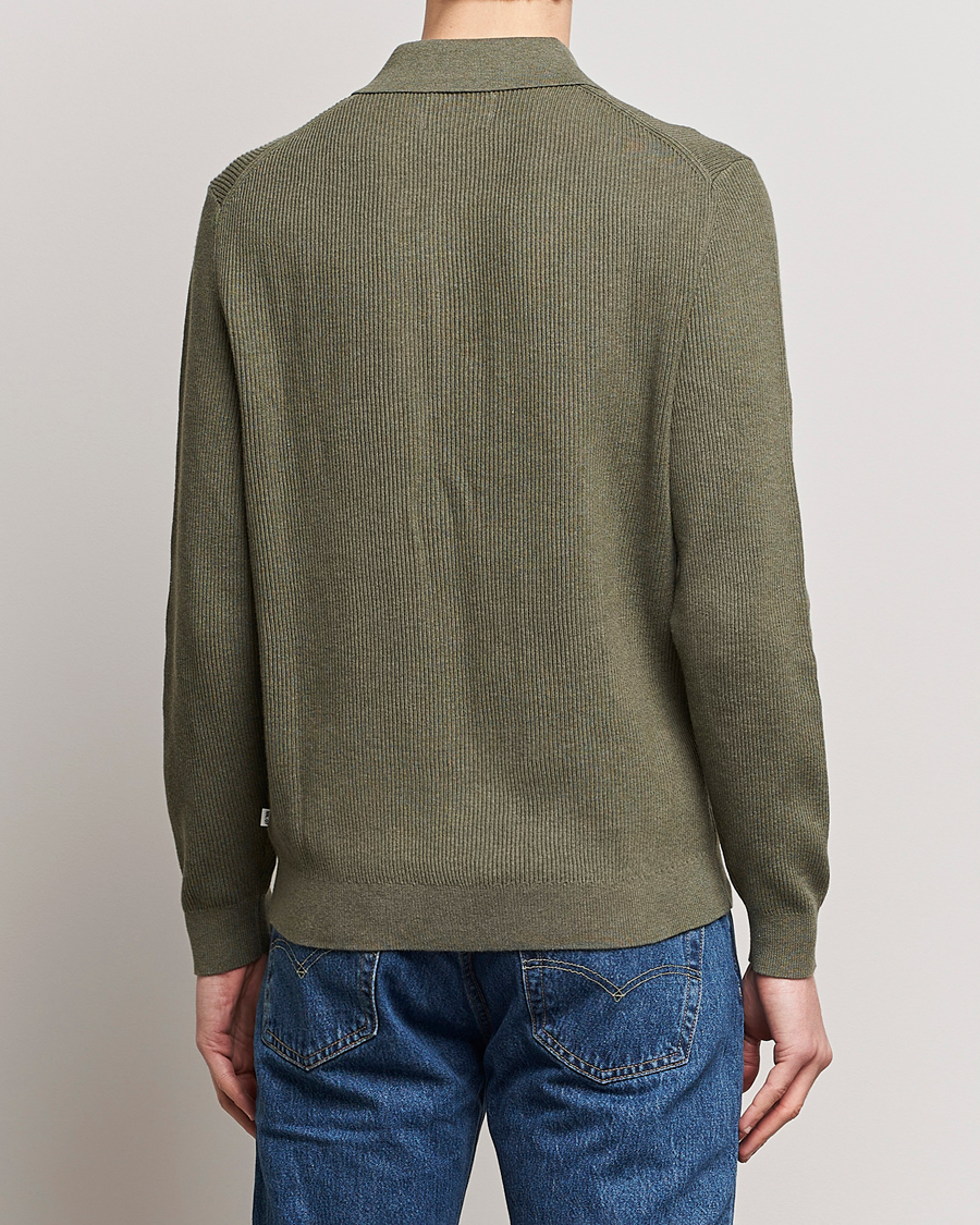Men | Sweaters & Knitwear | NN07 | Hansie Knitted Half Zip Capers Green