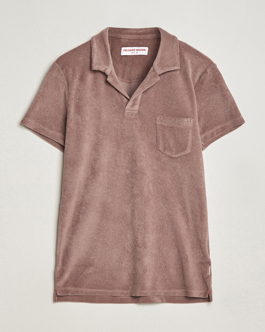 Men | Polo Shirts | Orlebar Brown | Terry Polo Plum Wine