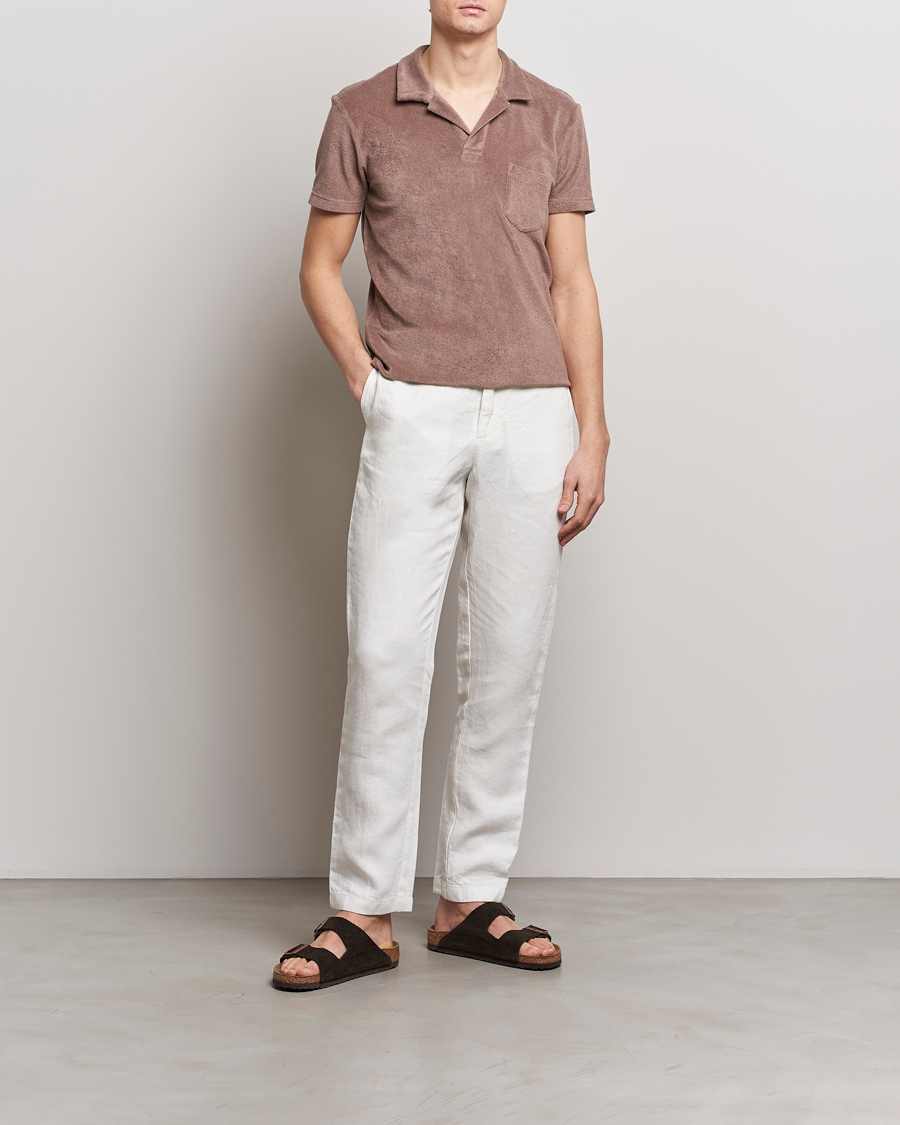 Men | Polo Shirts | Orlebar Brown | Terry Polo Plum Wine