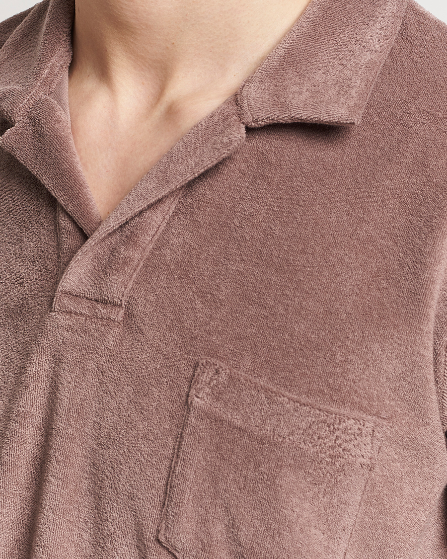 Men | Polo Shirts | Orlebar Brown | Terry Polo Plum Wine