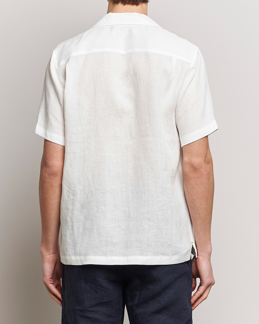 Men | Shirts | Orlebar Brown | Maitan Short Sleeve Linen Shirt White