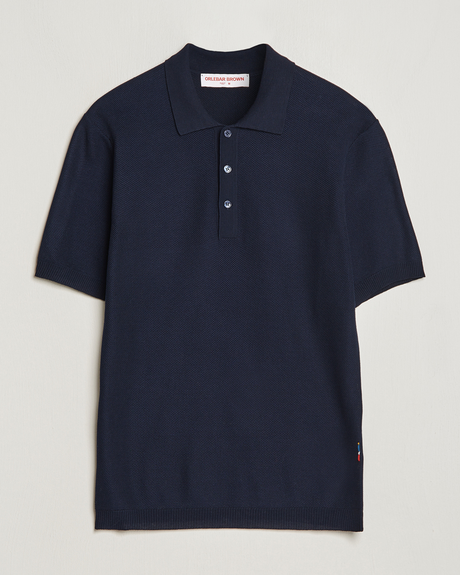Men | Polo Shirts | Orlebar Brown | Maranon Knitted Polo Night Iris