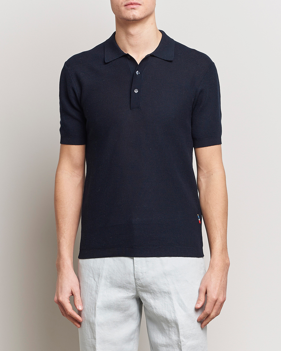 Men | Polo Shirts | Orlebar Brown | Maranon Knitted Polo Night Iris