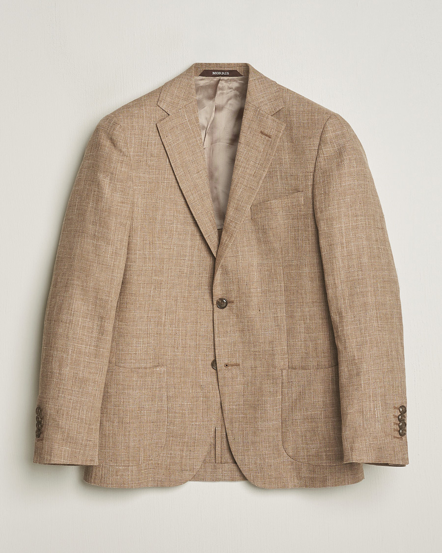 Men | Blazers | Morris Heritage | Mike Cotton/Linen Structure Blazer Light Brown